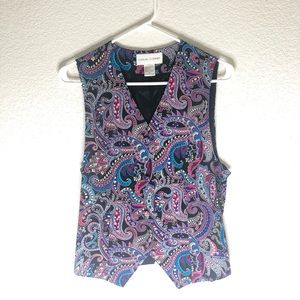 Casual Corner Silk Paisley Vest